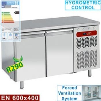 TP2N/H-R2 (25) Konditorei-Bäckerei Kühltisch, Umluft, 2 Türen EN 600x400, 345 Liter